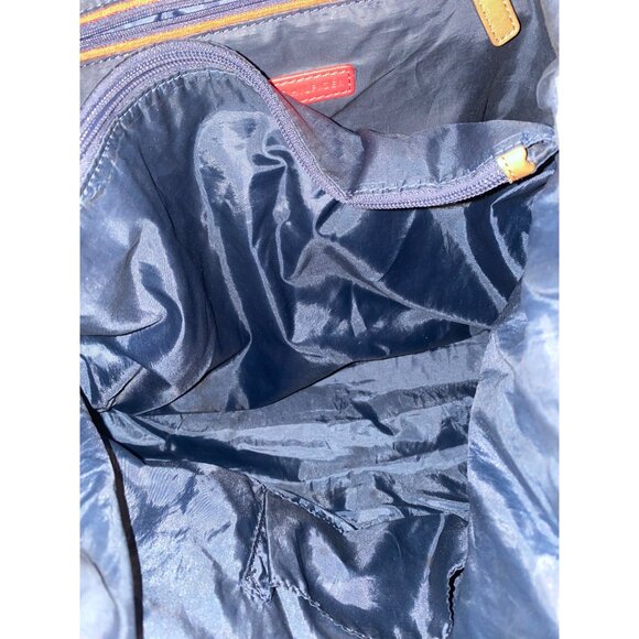 Tommy Hilfiger Large Tan Logo Canvas Shoulder Tote Bag Gold Accent Chain - Picture 9 of 10